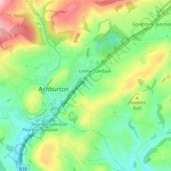 Mappa topografica Dolbeare, altitudine, rilievo