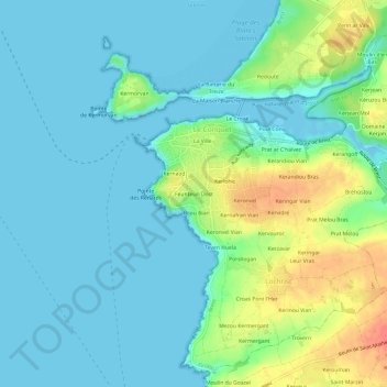 Mappa topografica Feunteun Dost, altitudine, rilievo