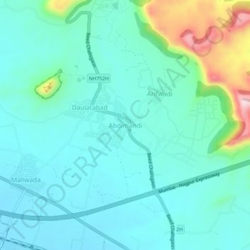 Mappa topografica Abdimandi, altitudine, rilievo