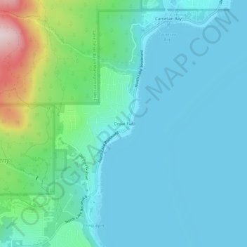 Mappa topografica Cedar Flat, altitudine, rilievo