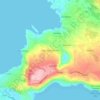 Mappa topografica Kounoupidiana, altitudine, rilievo