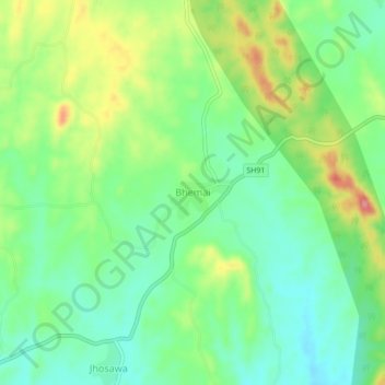 Mappa topografica Bhemai, altitudine, rilievo