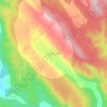Mappa topografica Val de San García, altitudine, rilievo
