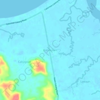 Mappa topografica Bobolusan, altitudine, rilievo