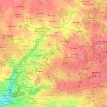 Mappa topografica Le Restic, altitudine, rilievo