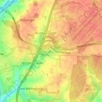Mappa topografica Start Hill, altitudine, rilievo