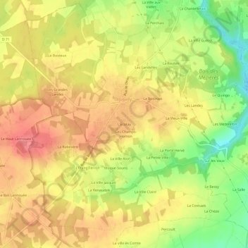 Mappa topografica L'Ecotay, altitudine, rilievo