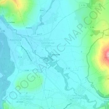 Mappa topografica Les Beaudards, altitudine, rilievo