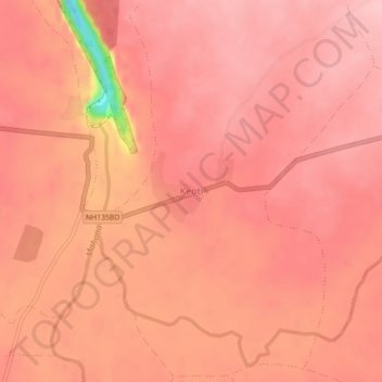 Mappa topografica Keoti, altitudine, rilievo