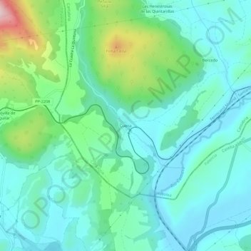 Mappa topografica Cuena, altitudine, rilievo