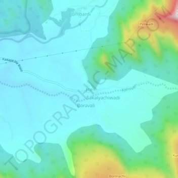 Mappa topografica Jite, altitudine, rilievo