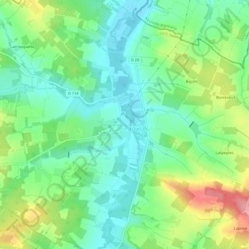 Mappa topografica La Tournepique, altitudine, rilievo
