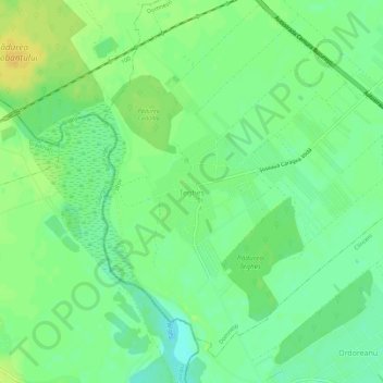 Mappa topografica Țegheș, altitudine, rilievo