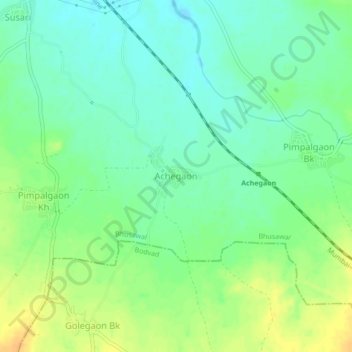 Mappa topografica Achegaon, altitudine, rilievo