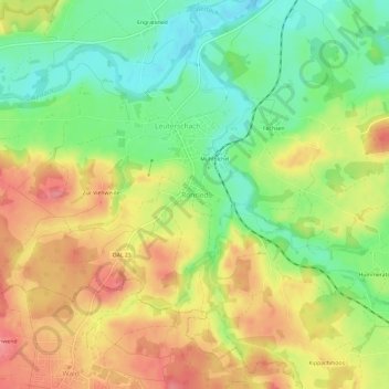 Mappa topografica Ronried, altitudine, rilievo
