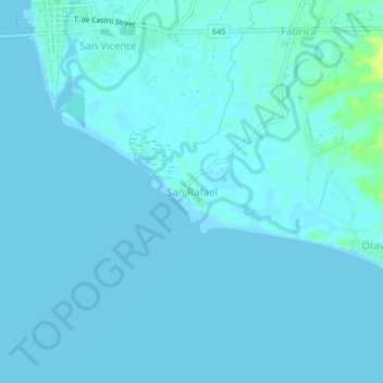 Mappa topografica San Rafael, altitudine, rilievo