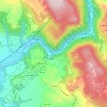 Mappa topografica Stifone, altitudine, rilievo