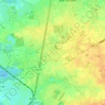 Mappa topografica Lindenbos, altitudine, rilievo