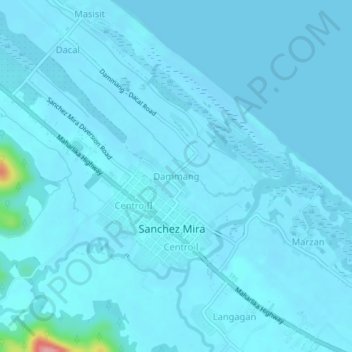 Mappa topografica Dammang, altitudine, rilievo
