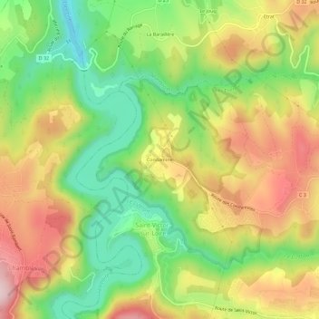 Mappa topografica Condamine, altitudine, rilievo