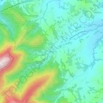 Mappa topografica Attiggio, altitudine, rilievo