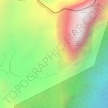 Mappa topografica Serra do Imeri, altitudine, rilievo