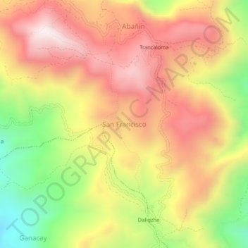 Mappa topografica San Francisco, altitudine, rilievo