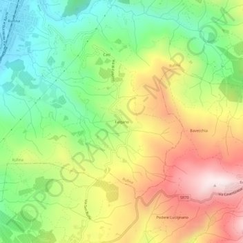 Mappa topografica Falgano, altitudine, rilievo
