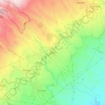 Mappa topografica El Río, altitudine, rilievo
