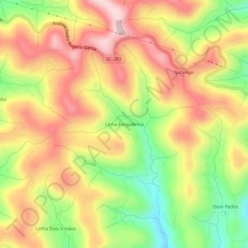 Mappa topografica Linha Forquilinha, altitudine, rilievo