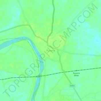 Mappa topografica Rusera, altitudine, rilievo