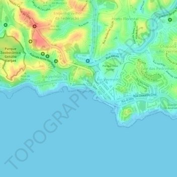 Mappa topografica OCA Drones HP Rio Vermelho, altitudine, rilievo