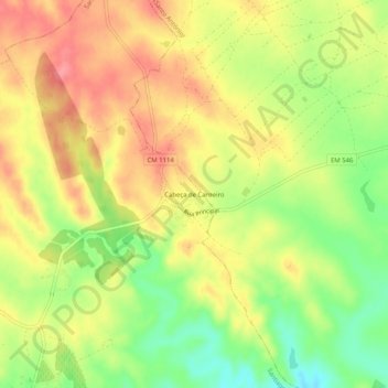 Mappa topografica Cabeça de Carneiro, altitudine, rilievo