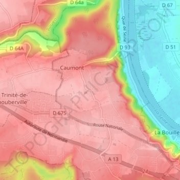 Mappa topografica La Houleterie, altitudine, rilievo