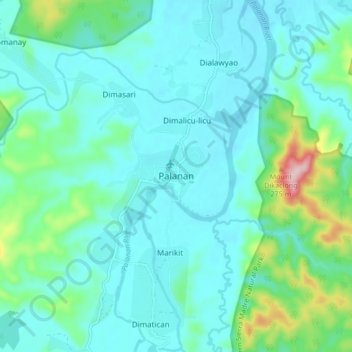 Mappa topografica Palanan, altitudine, rilievo