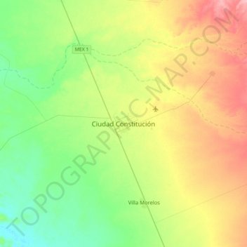 Mappa topografica Ciudad Constitución, altitudine, rilievo