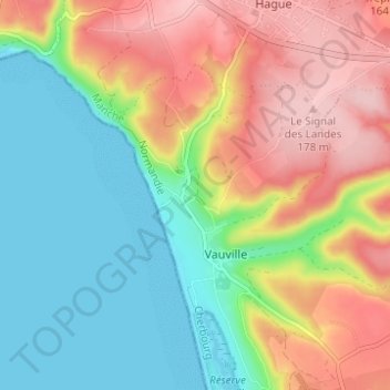 Mappa topografica Val Ficot, altitudine, rilievo