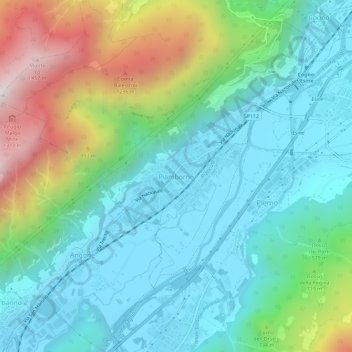 Mappa topografica Piamborno, altitudine, rilievo