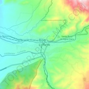 Mappa topografica Cumandá, altitudine, rilievo