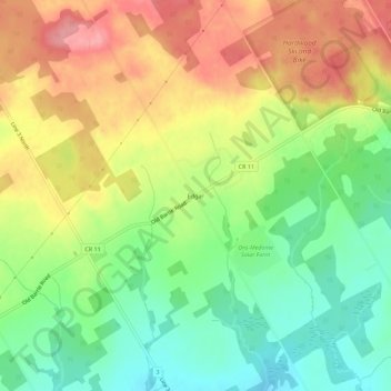 Mappa topografica Edgar, altitudine, rilievo