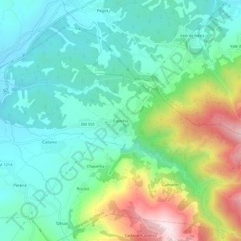 Mappa topografica Espinho, altitudine, rilievo