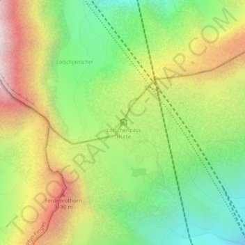 Mappa topografica Lötschenpass, altitudine, rilievo