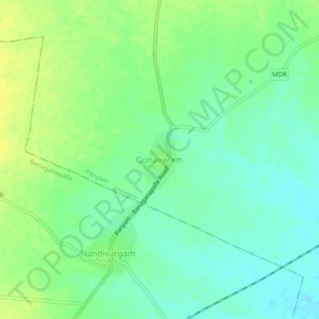 Mappa topografica Gonavaram, altitudine, rilievo