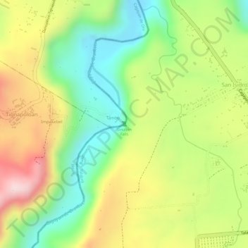 Mappa topografica Sinulom Falls, altitudine, rilievo