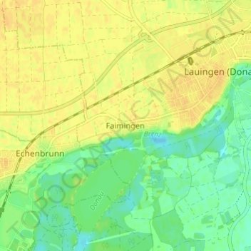 Mappa topografica Faimingen, altitudine, rilievo
