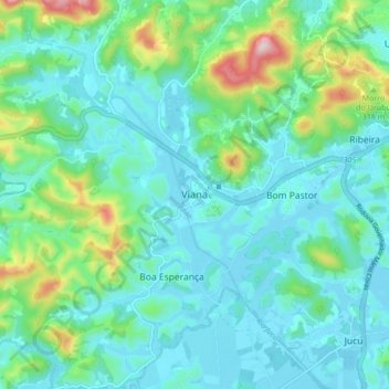 Mappa topografica Viana, altitudine, rilievo