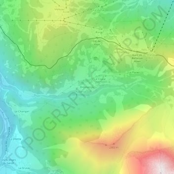 Mappa topografica Bionnassay, altitudine, rilievo