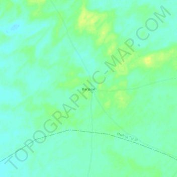 Mappa topografica Barjasar, altitudine, rilievo