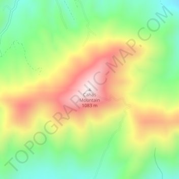 Mappa topografica Cahas Mountain, altitudine, rilievo