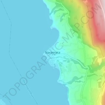 Mappa topografica Naramata, altitudine, rilievo